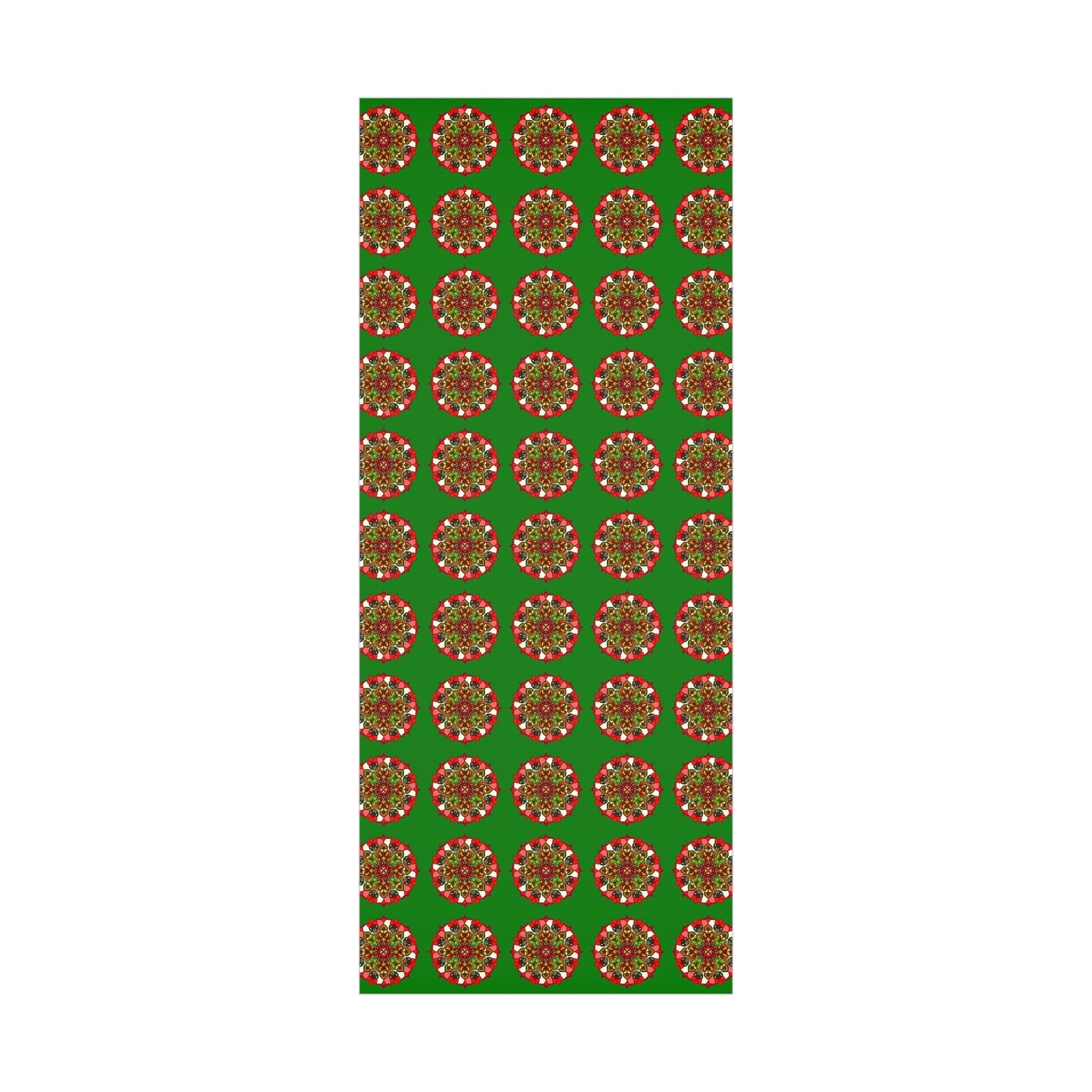 Festive Green Mandala Gift Wrap Paper - Premium Quality for Christmas Gifts - Blululi