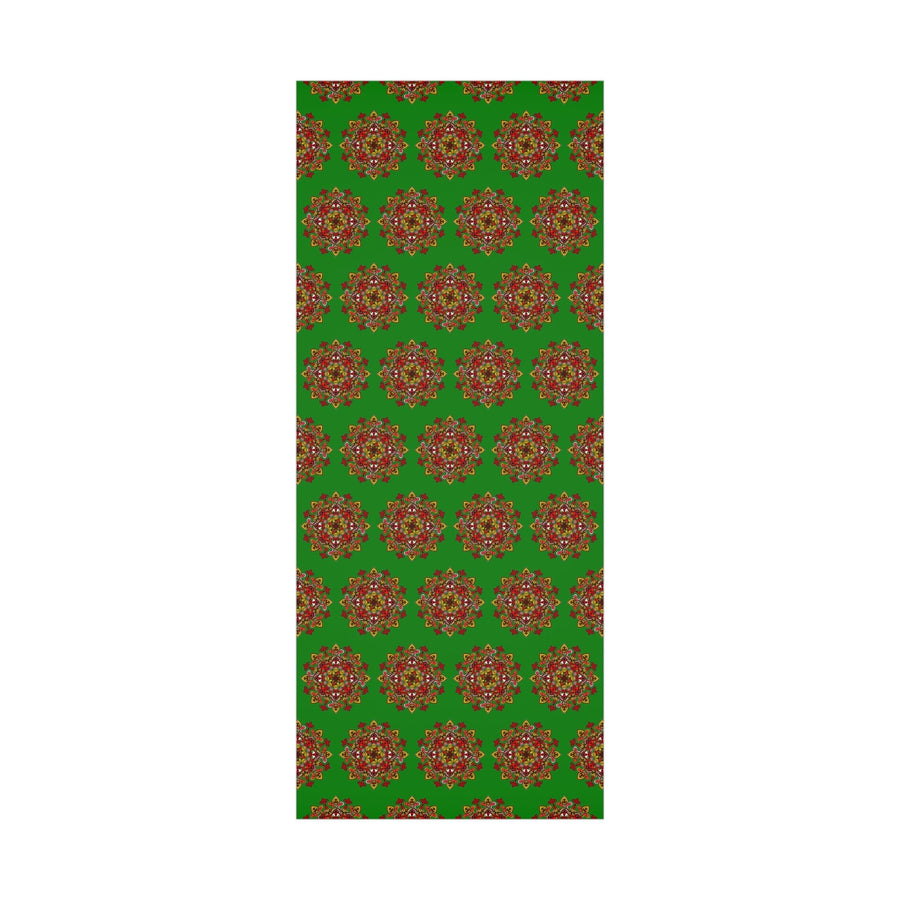Festive Green Mandala Gift Wrap Paper - Premium Quality for Christmas Gifts - Blululi