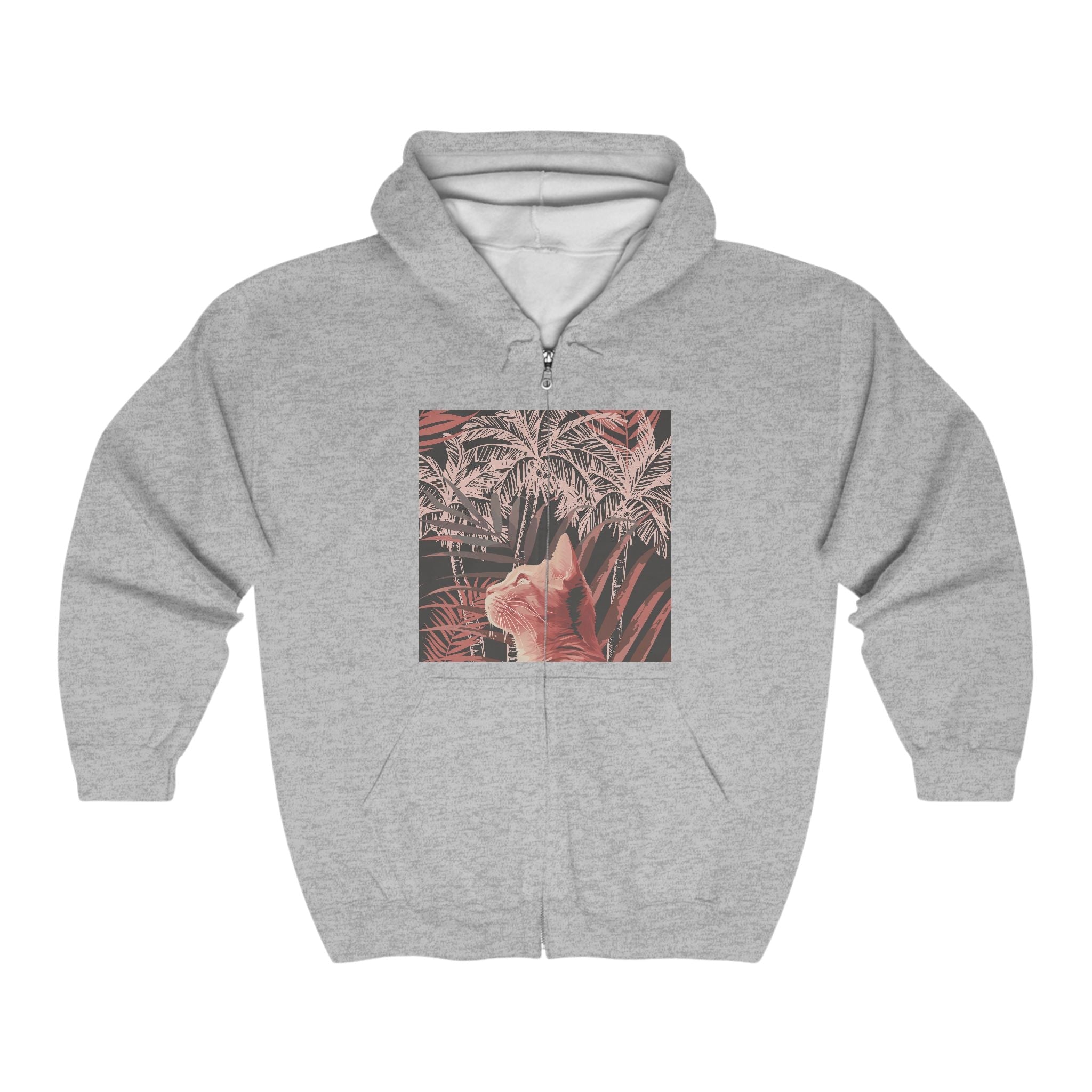 Ginger Cat Palm Tree Hoodie Hoodie - Blululi