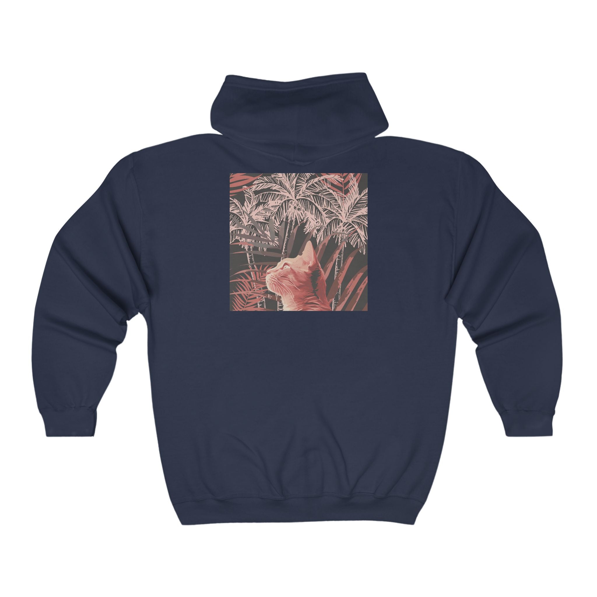 Ginger Cat Palm Tree Hoodie Hoodie - Blululi