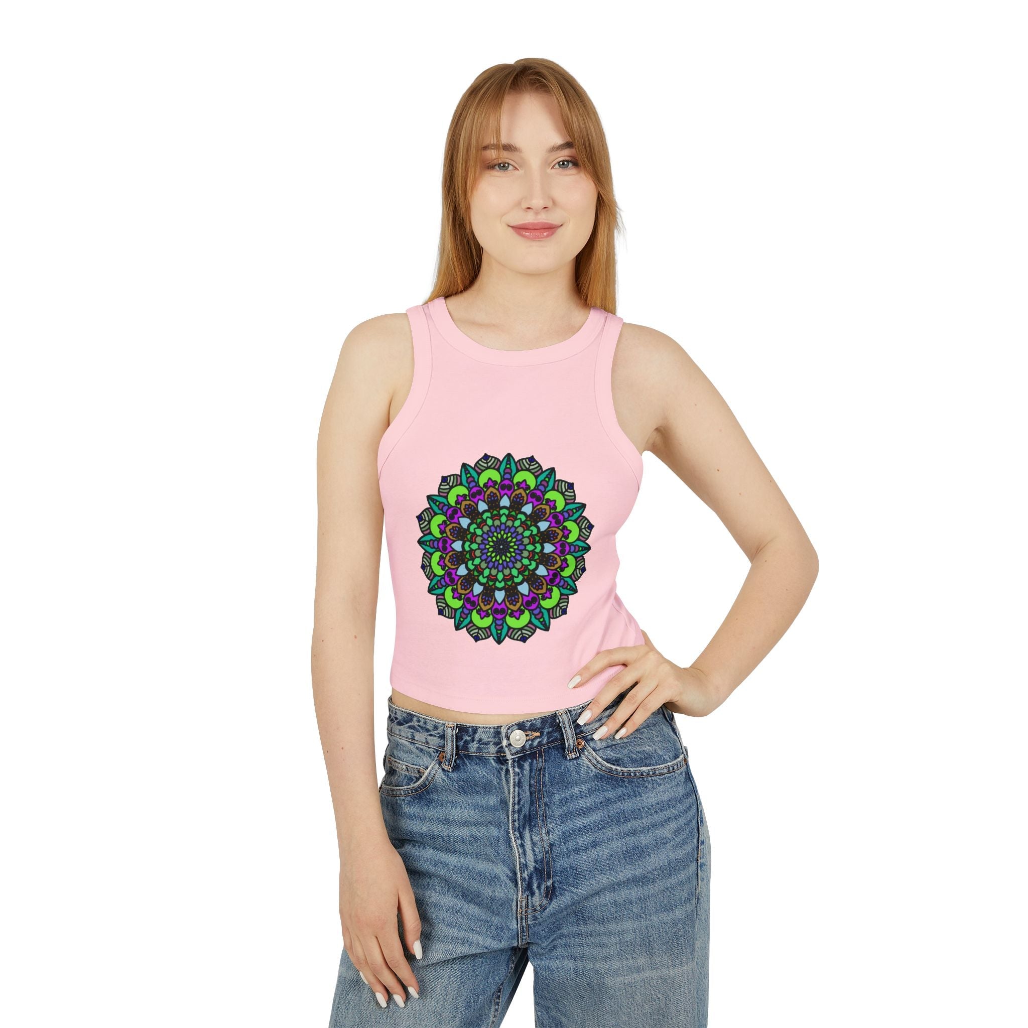 Hand Drawn Mandala Racerback Tank Top Tank Top - Blululi