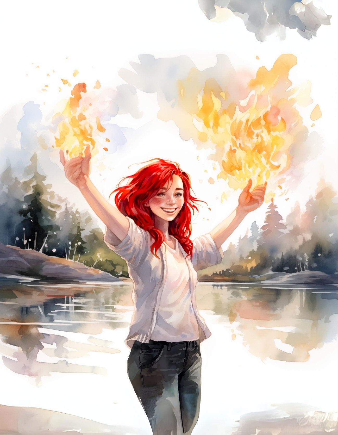 Illustration of magical friends on a captivating adventure in a storybook