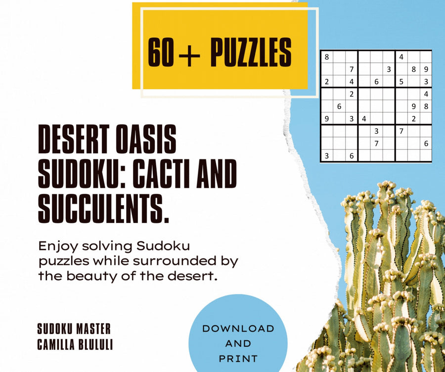 Blululi Desert Oasis Sudoku-Buch – 60+ Rätsel
