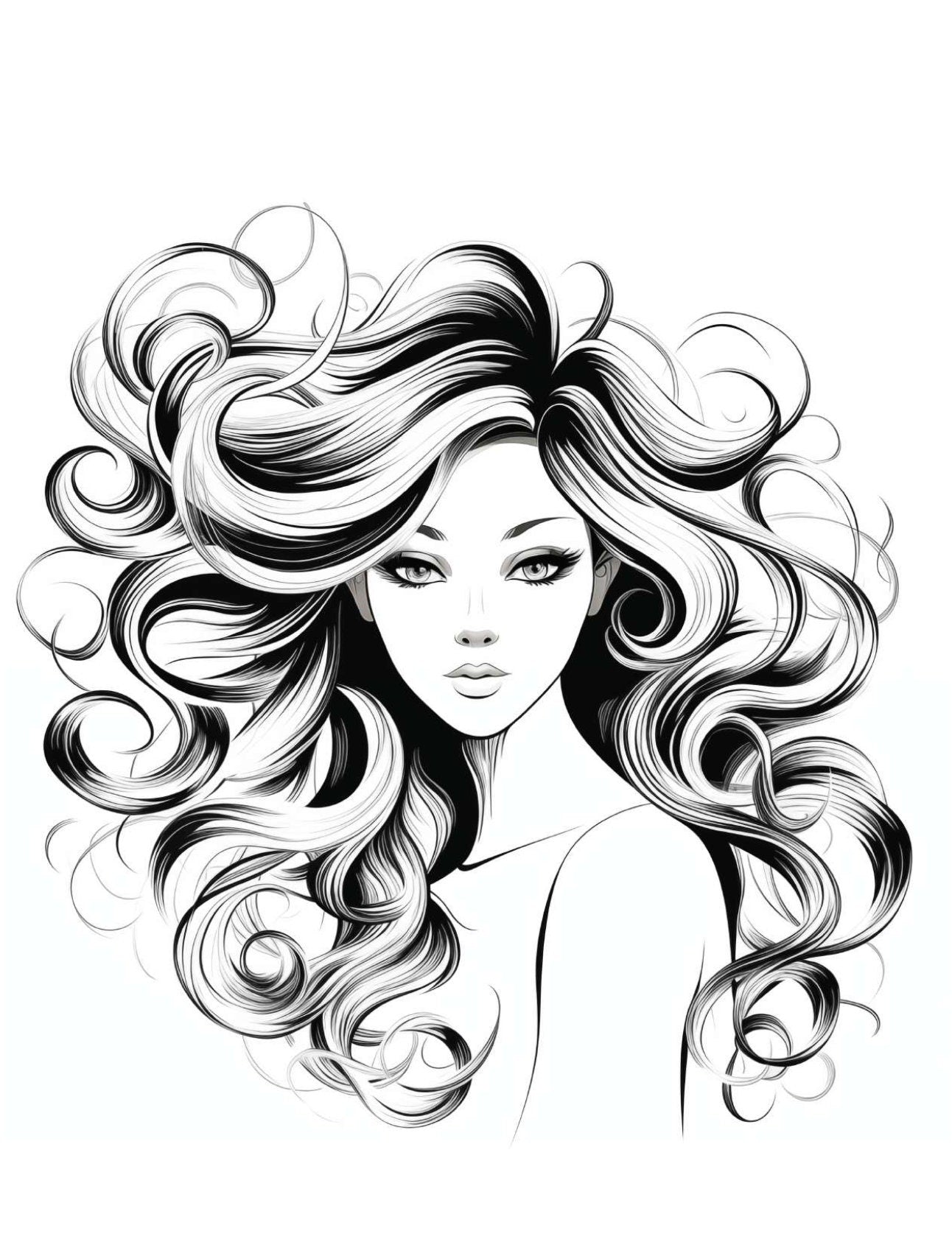 Globale Frisuren-Malvorlagen-Sammlung von Blululi