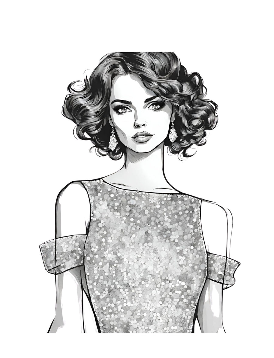 Fashion Coloring Page of a Chinese Cheongsam Dress, featuring Cultural Diversity and Global Fashion in the World Fashion Coloring Book by Blululi