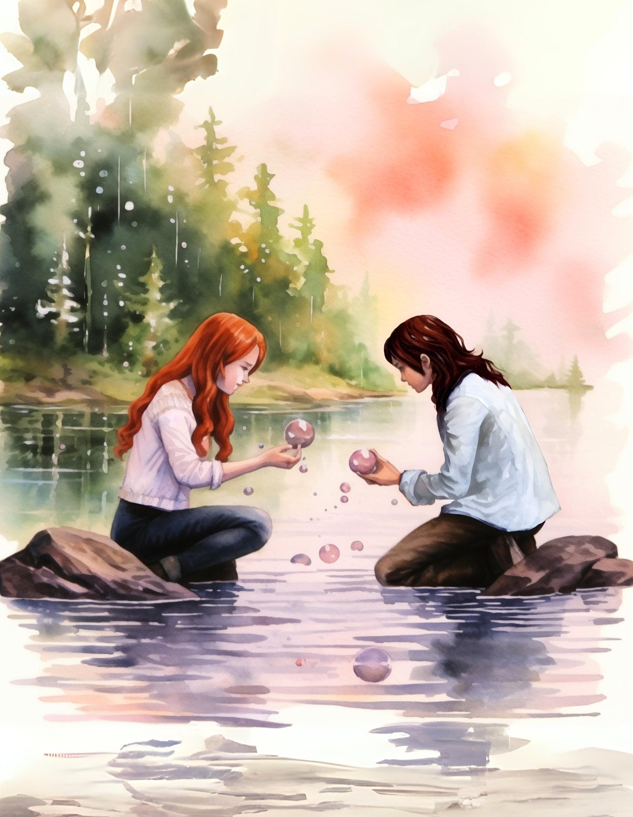 Captivating storybook featuring whimsical watercolor illustrations of friends