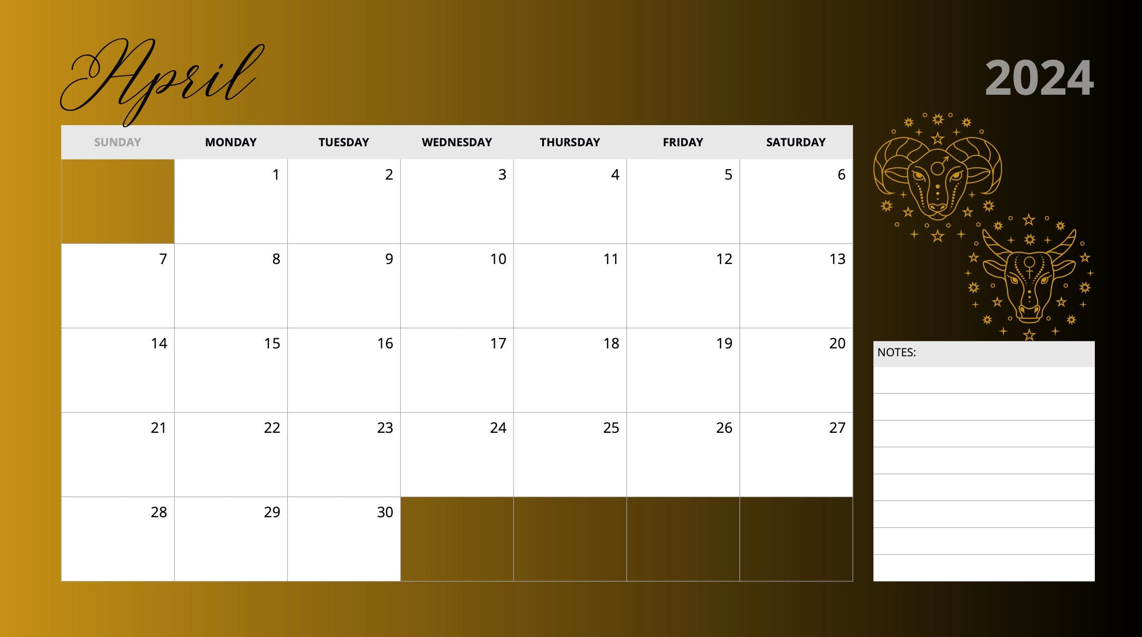 Kalenderhoroskop 2024 - Monatlicher Astrologiekalender - Ein himmlischer Leitfaden