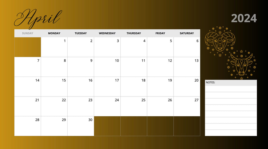 Kalenderhoroskop 2024 - Monatlicher Astrologiekalender - Ein himmlischer Leitfaden