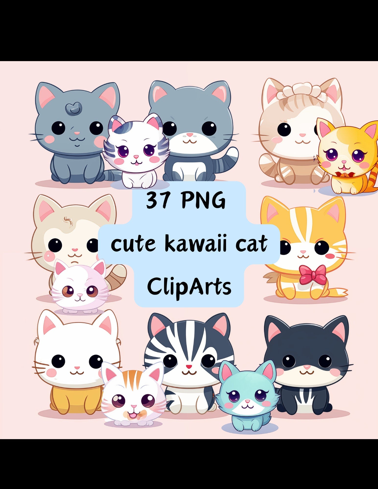 Blululi Süße Kawaii Katzen ClipArt - 37 PNG Katzen ClipArt