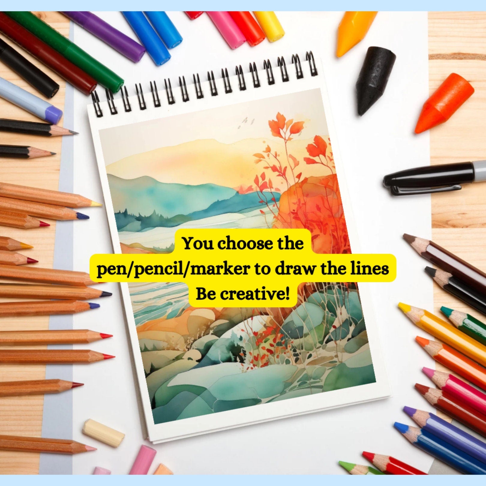 Explore the beauty of nature with our 139-page coloring book bundle, featuring traditional and reverse coloring options