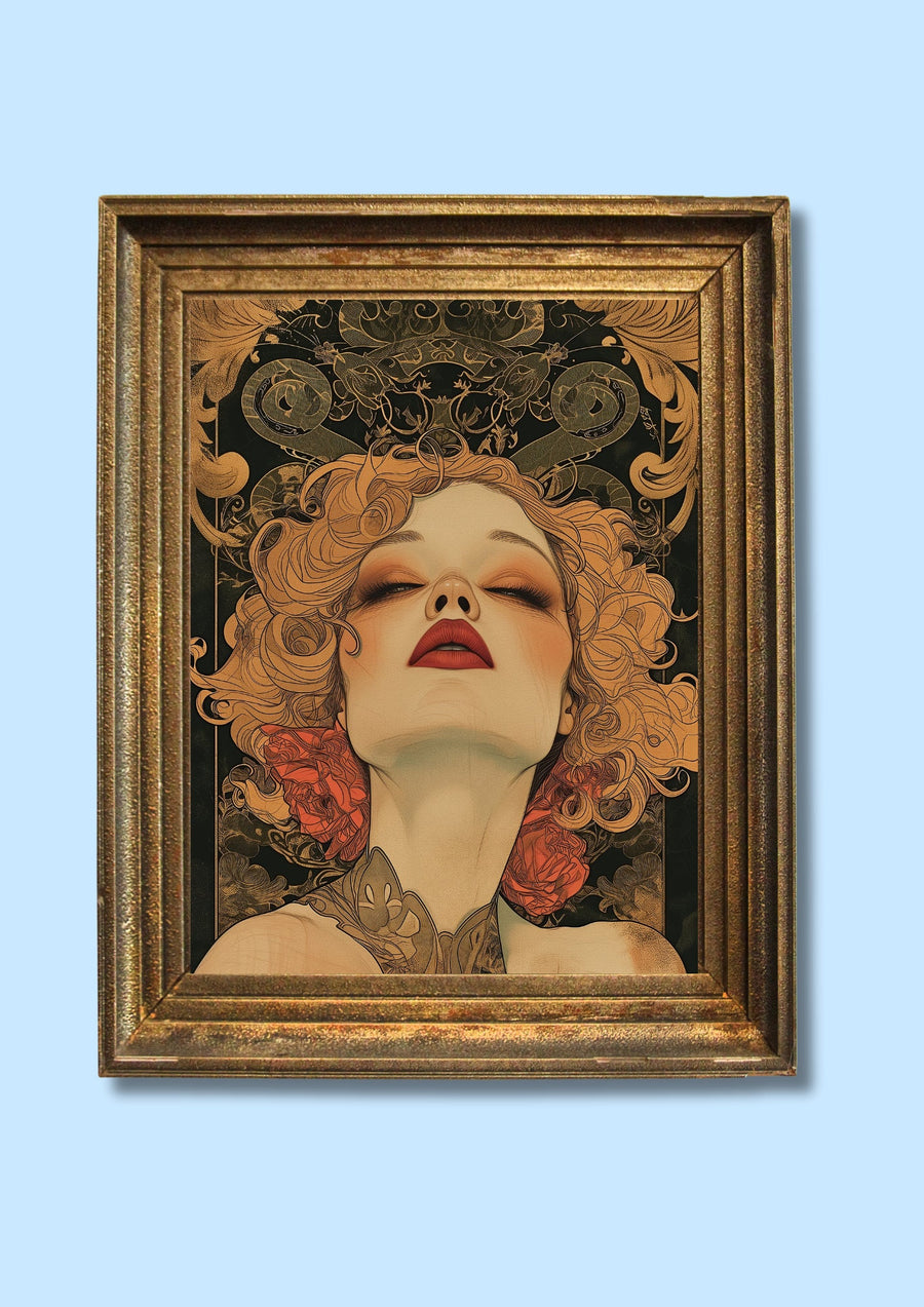 Blululi Digital Wall Art Nouveau Women - 6 hochwertige PNGs in 4 Größen
