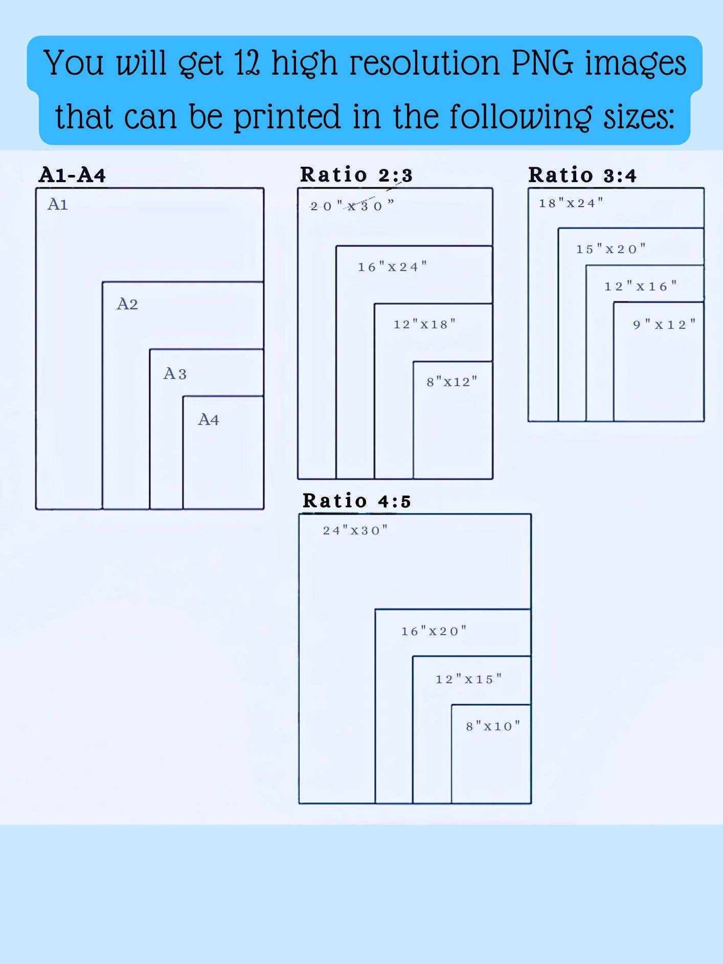 Blululi Minimal Scenery Digital Prints - 4 Adaptable Sizes