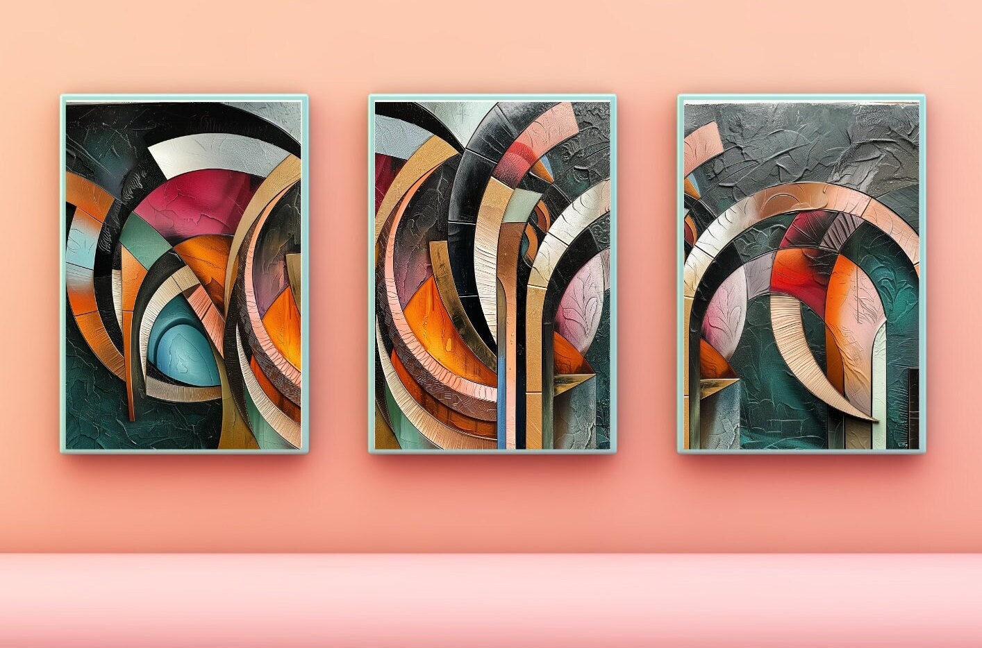 Abstract Art Deco Wall Art featuring geometric patterns