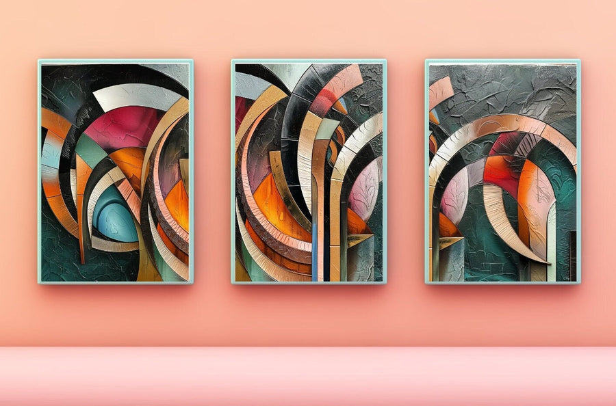 Abstract Art Deco Wall Art featuring geometric patterns