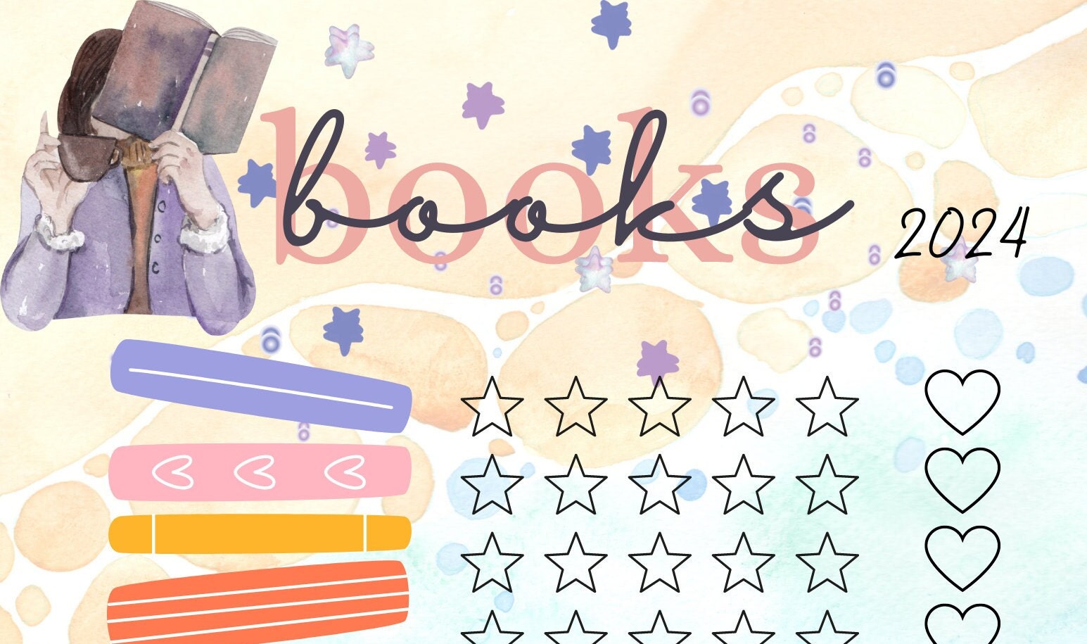 Books tracker with space for rating and tracking your reading progress