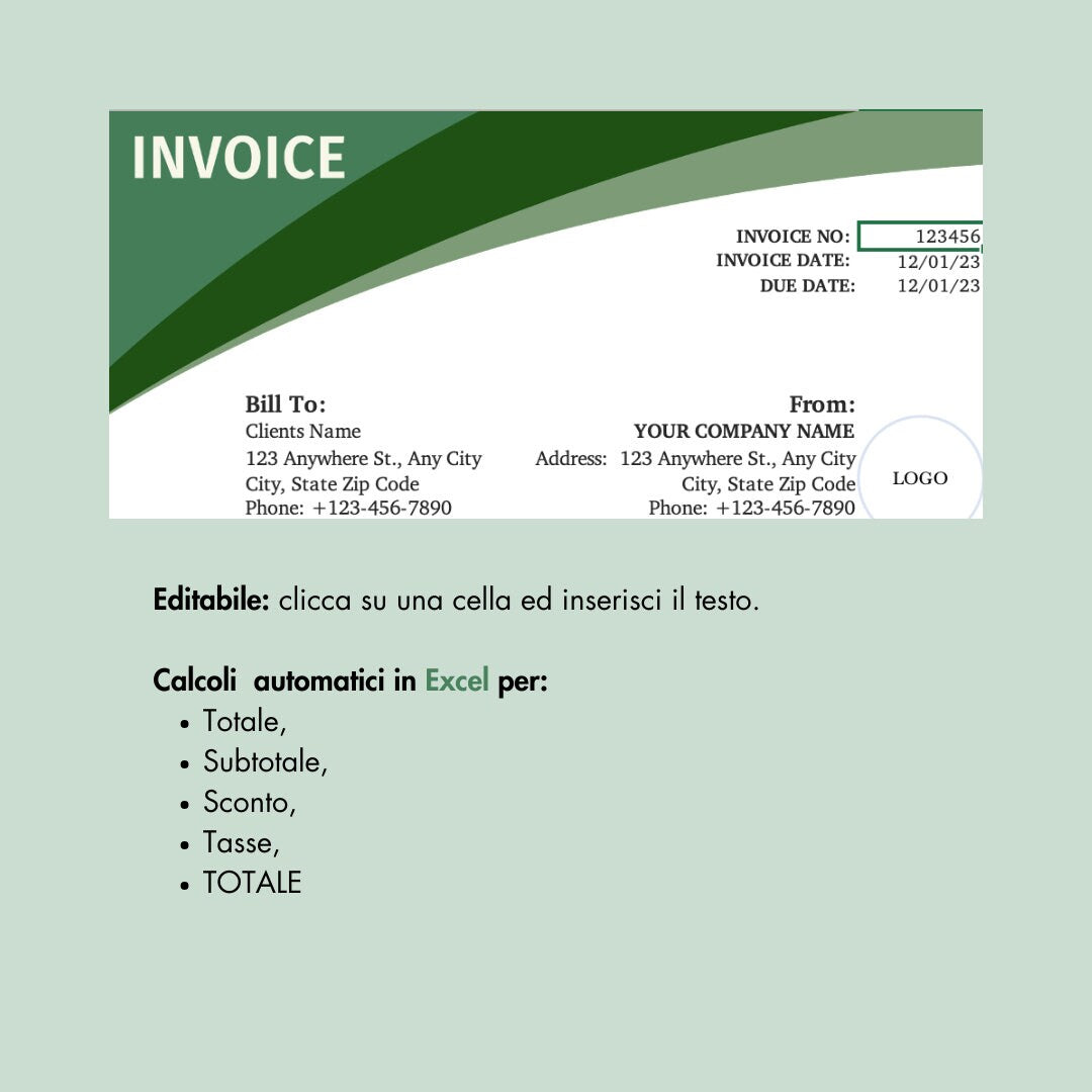 Modello di ricevuta verde per piccole imprese: soluzione professionale e personalizzabile