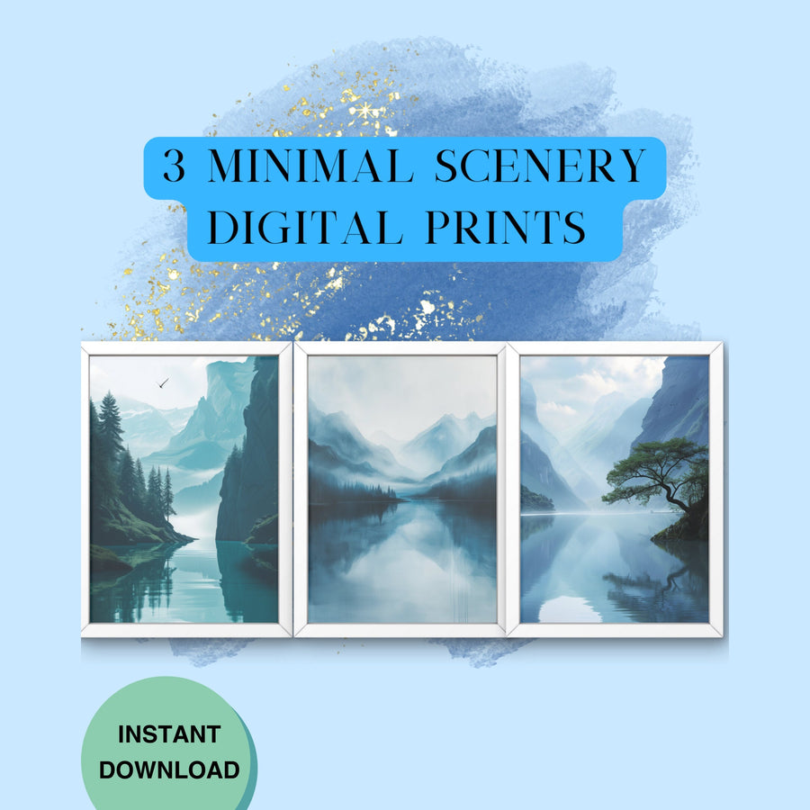 Blululi Minimal Scenery Digital Prints - Contemporary Decor in 4 Sizes