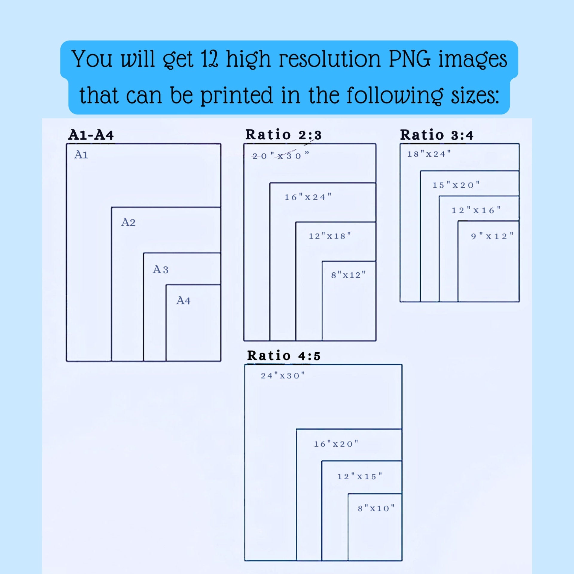 Blululi Minimal Scenery Digital Prints - Contemporary Decor in 4 Sizes