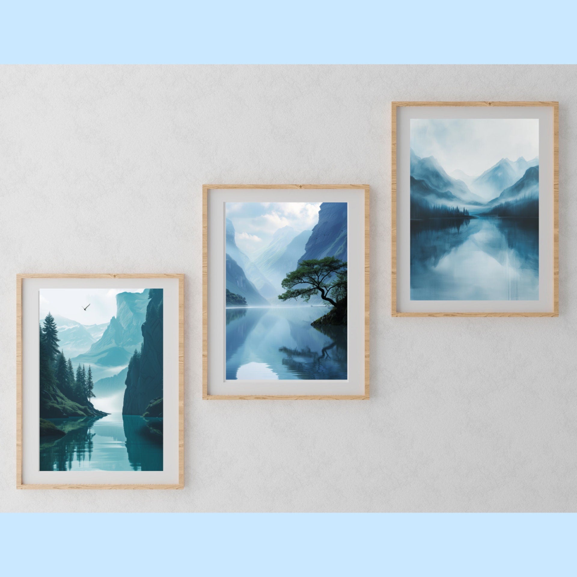 Blululi Minimal Scenery Digital Prints - Contemporary Decor in 4 Sizes