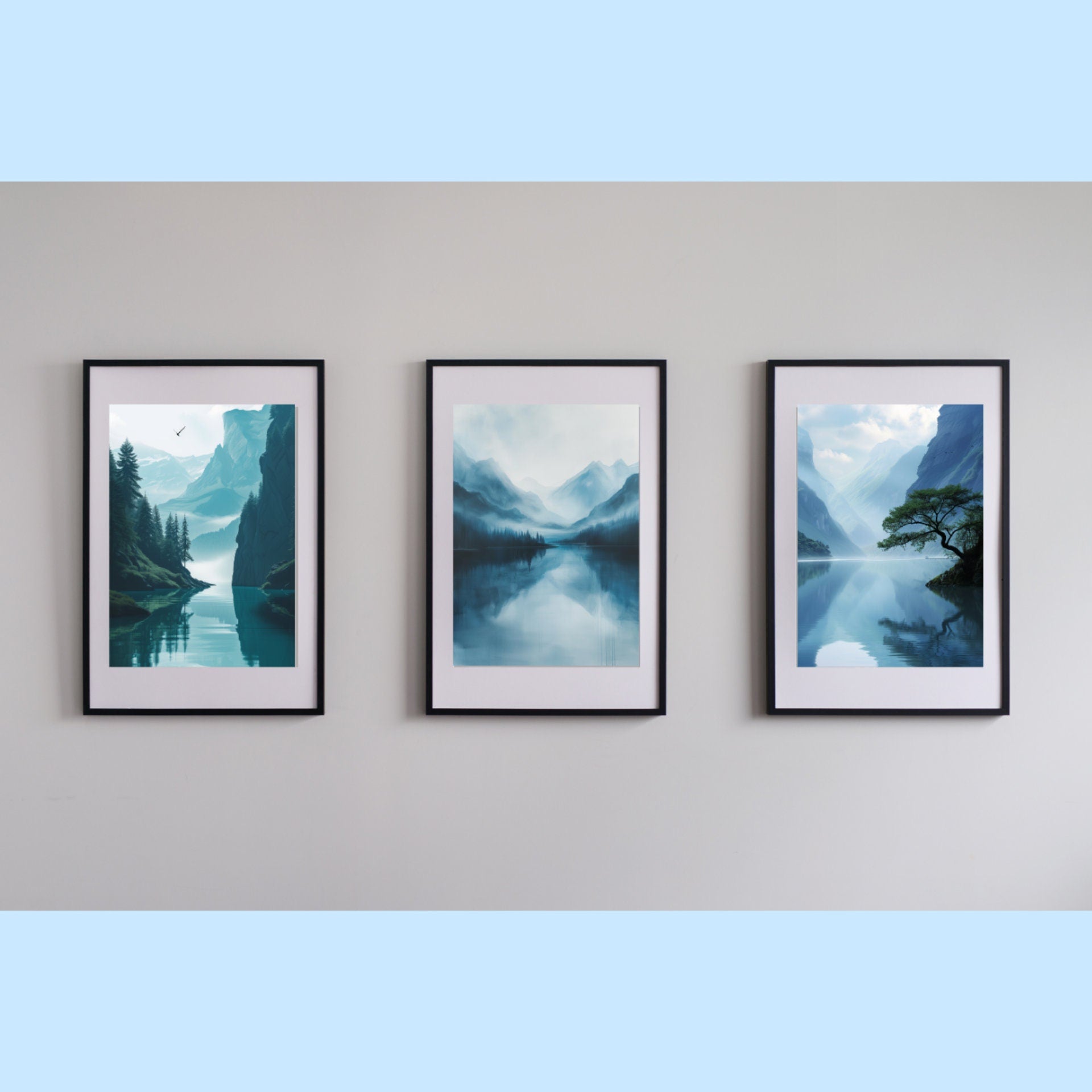 Blululi Minimal Scenery Digital Prints - Contemporary Decor in 4 Sizes