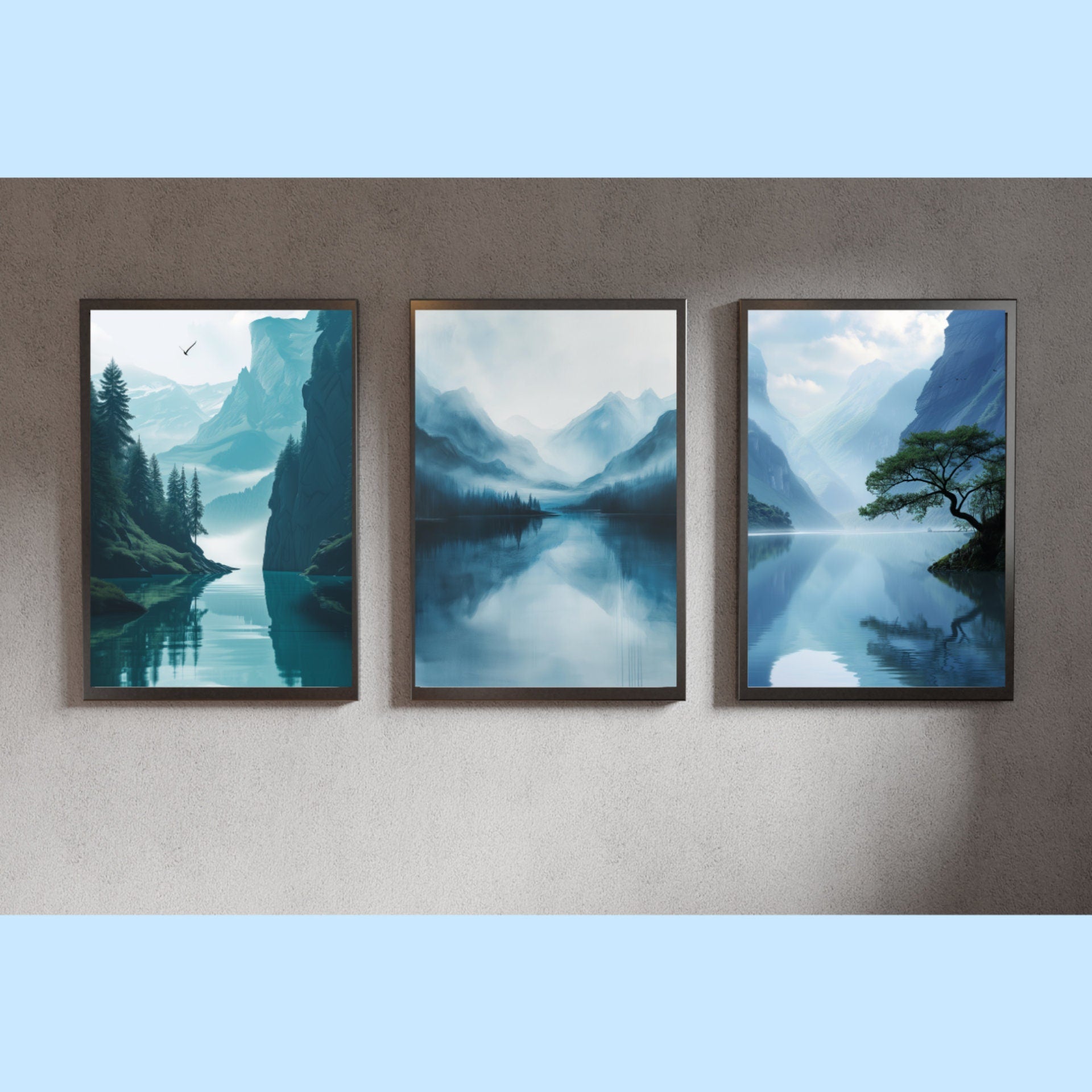 Blululi Minimal Scenery Digital Prints - Contemporary Decor in 4 Sizes