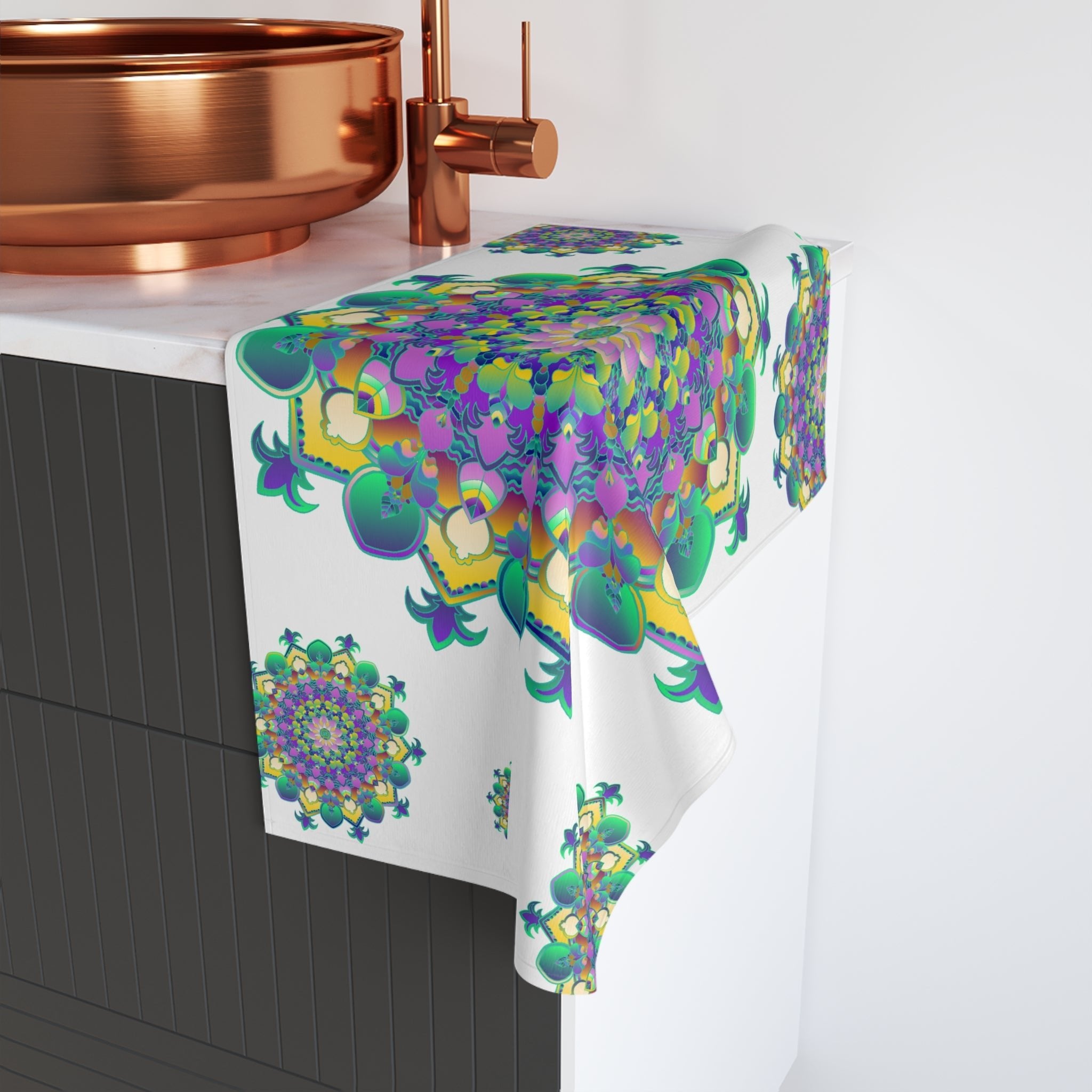 Intricate Mandala Hand Towel - Colorful & Spiritual Home Decor - Blululi