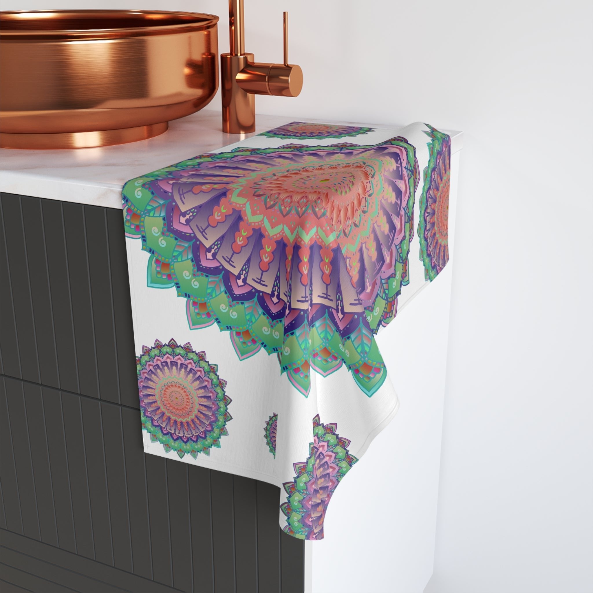 Intricate Mandala Hand Towel - Soft & Colorful Home Decor - Blululi