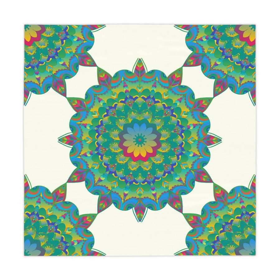 Intricate Mandala Tablecloth, Ivory - Floral Design Home Decor - Blululi