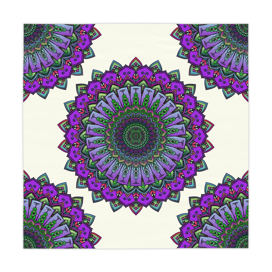 Intricate Mandala Tablecloth - Purple, Green & Blue Home Decor - Blululi