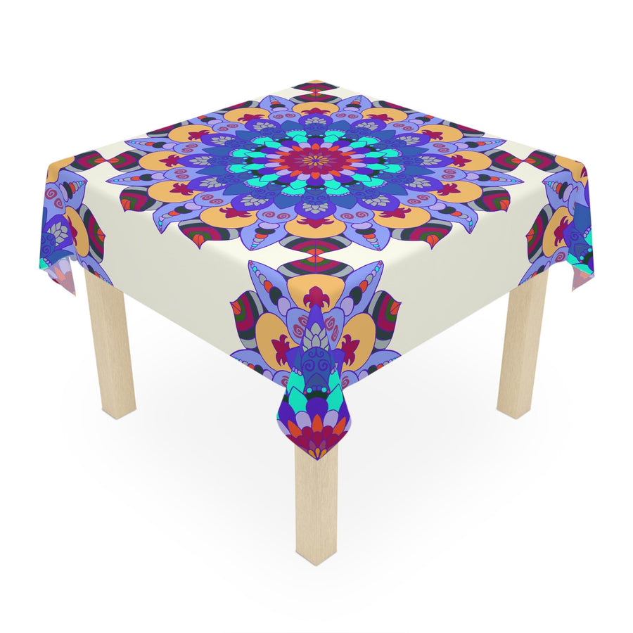 Ivory Mandala Tablecloth - Vibrant Colors & Intricate Design Home Decor - Blululi
