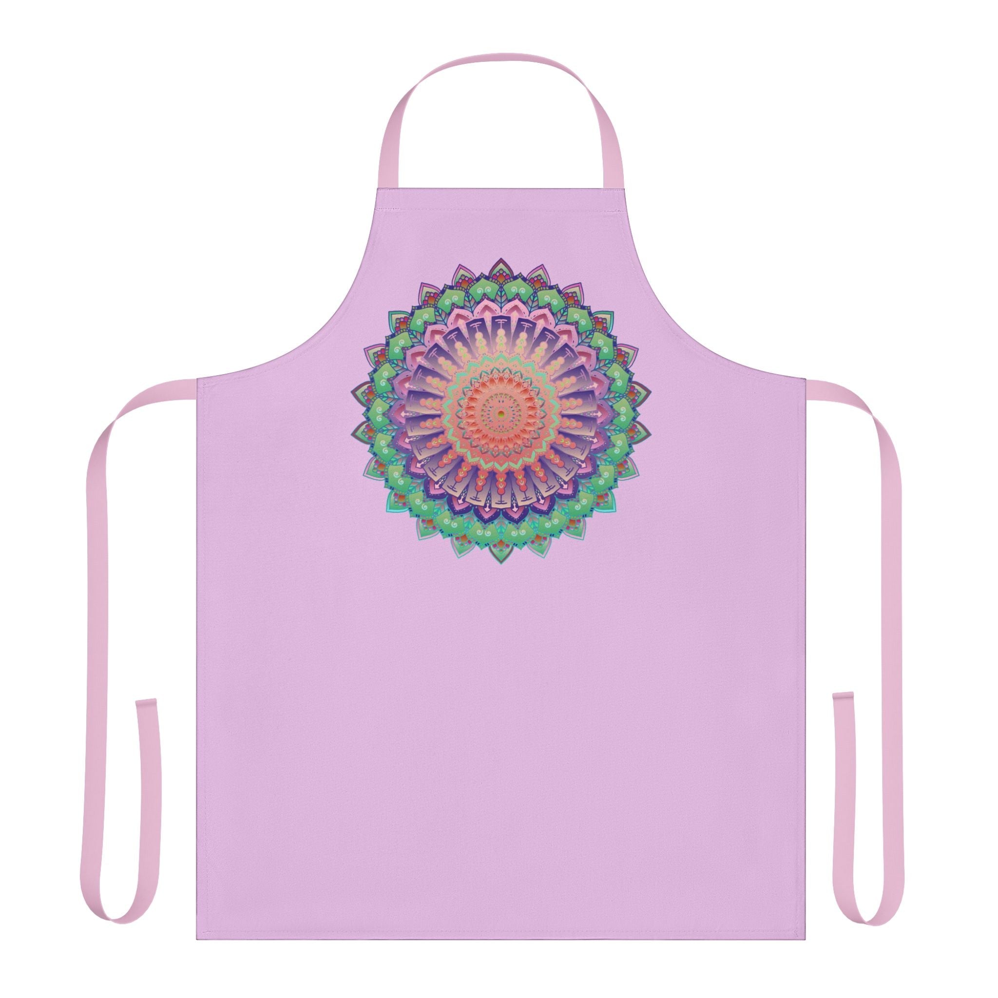 Lilac Mandala Apron - Hand Drawn Art All Over Prints - Blululi