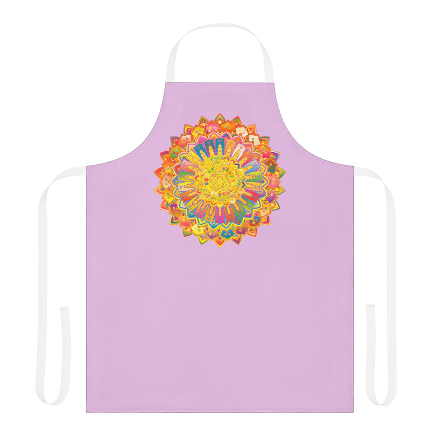 Lilac Mandala Apron - Hand - Drawn Art All Over Prints - Blululi