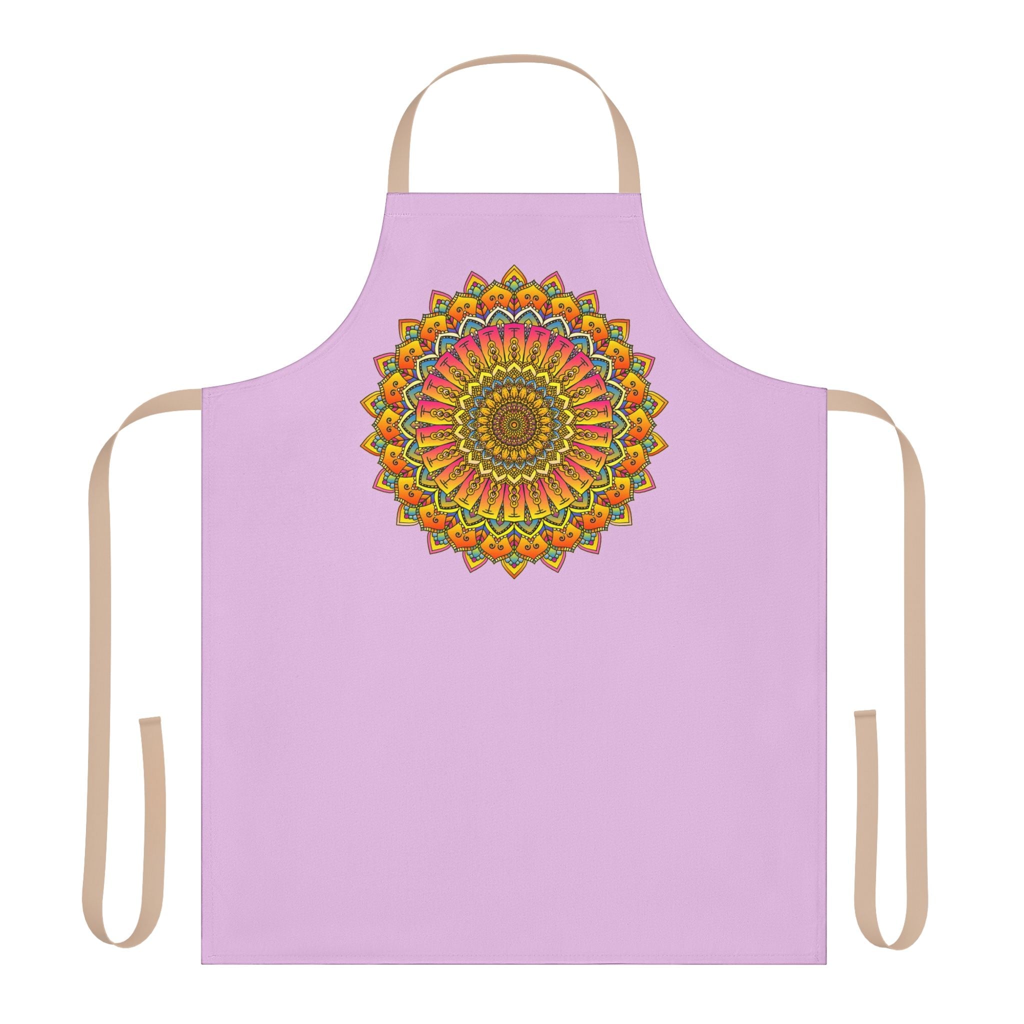 Lilac Mandala Apron - Hand Drawn Art All Over Prints - Blululi