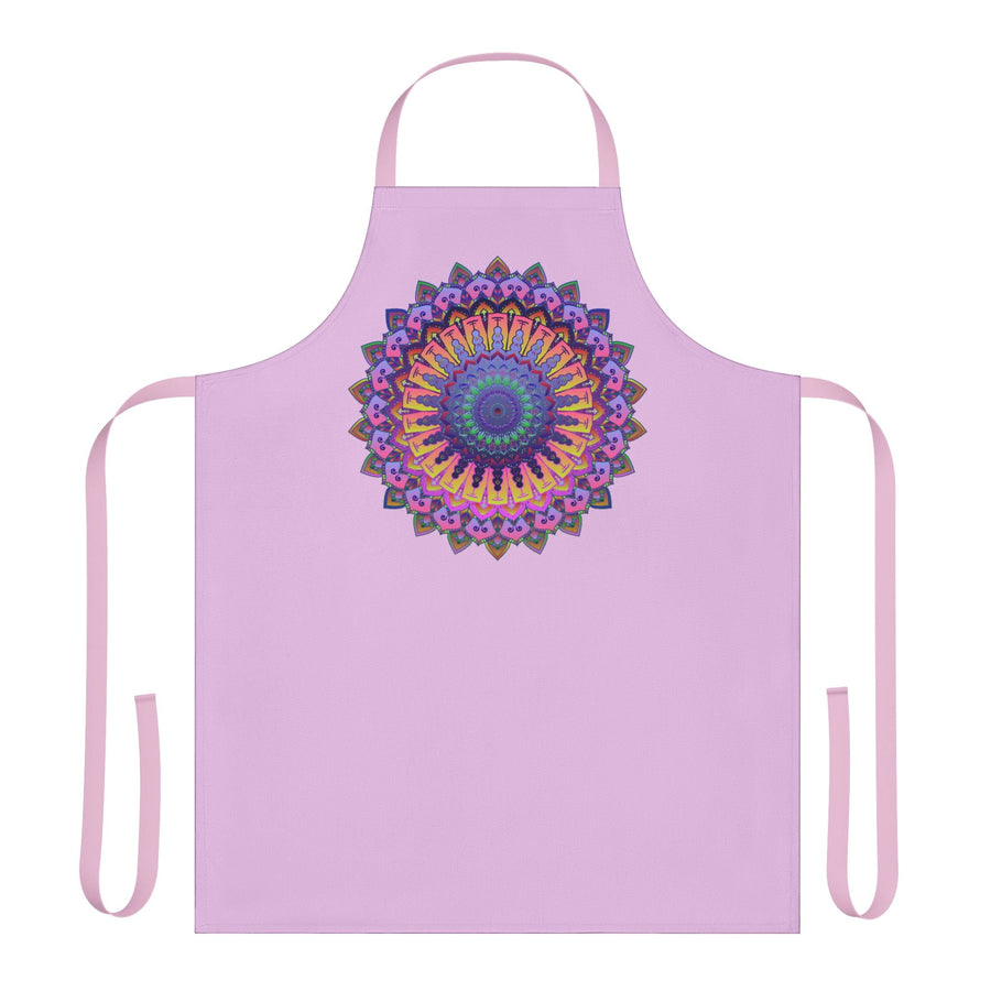 Lilac Mandala Apron - Hand - Drawn Art All Over Prints - Blululi
