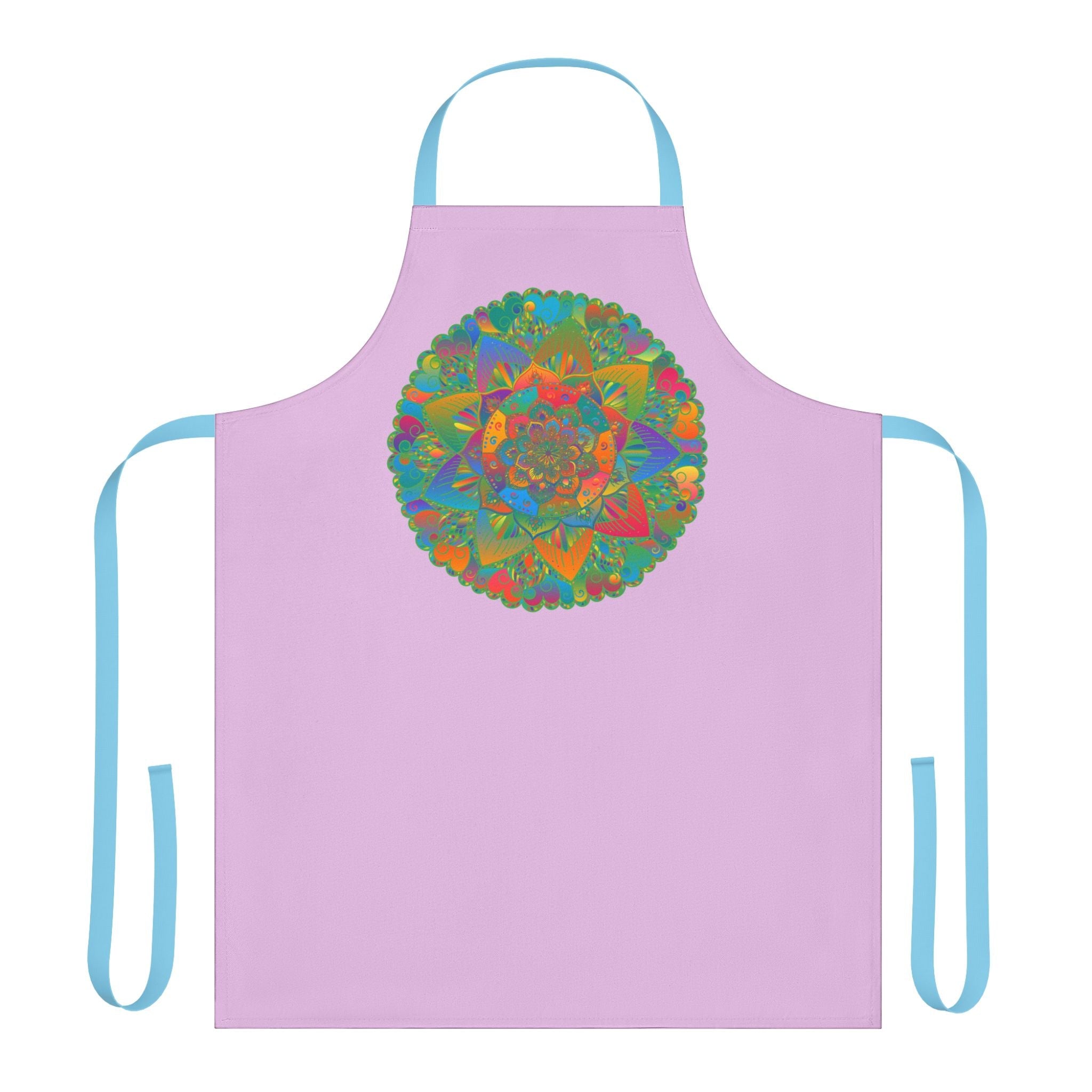 Lilac Mandala Apron - Hand Drawn Art All Over Prints - Blululi