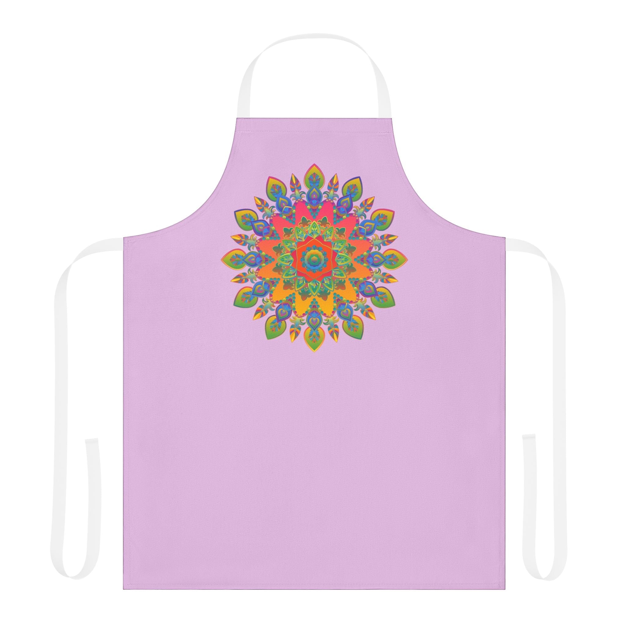 Lilac Mandala Apron - Hand Drawn Art All Over Prints - Blululi