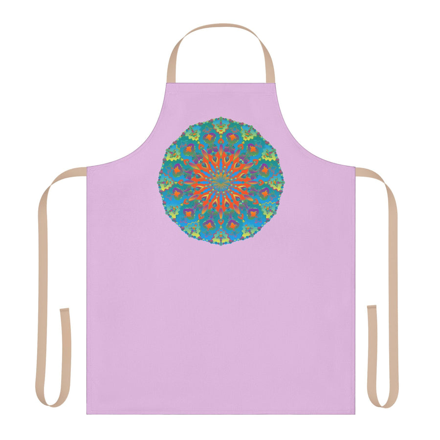 Lilac Mandala Apron - Hand Drawn Art All Over Prints - Blululi