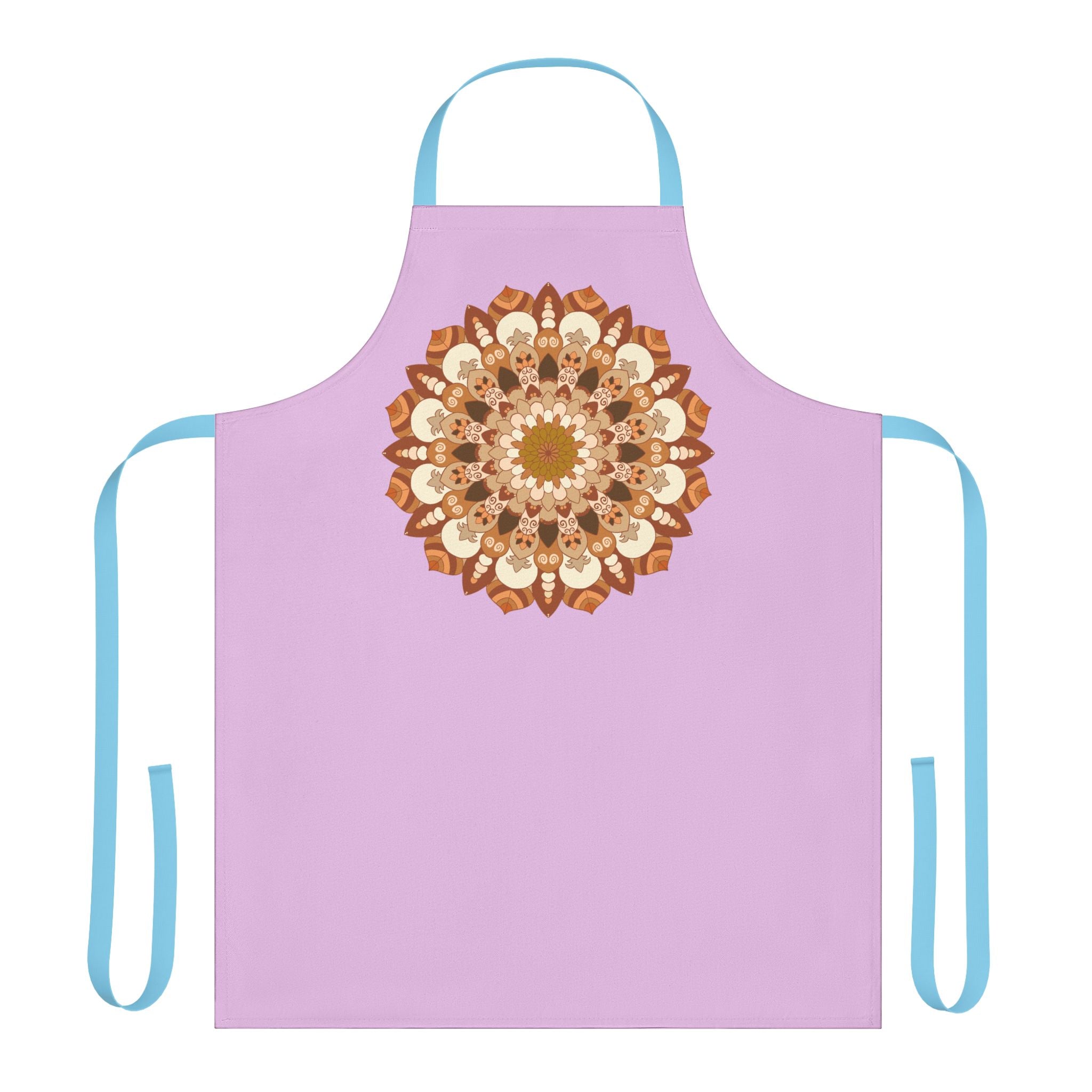 Lilac Mandala Apron - Hand - Drawn Art All Over Prints - Blululi