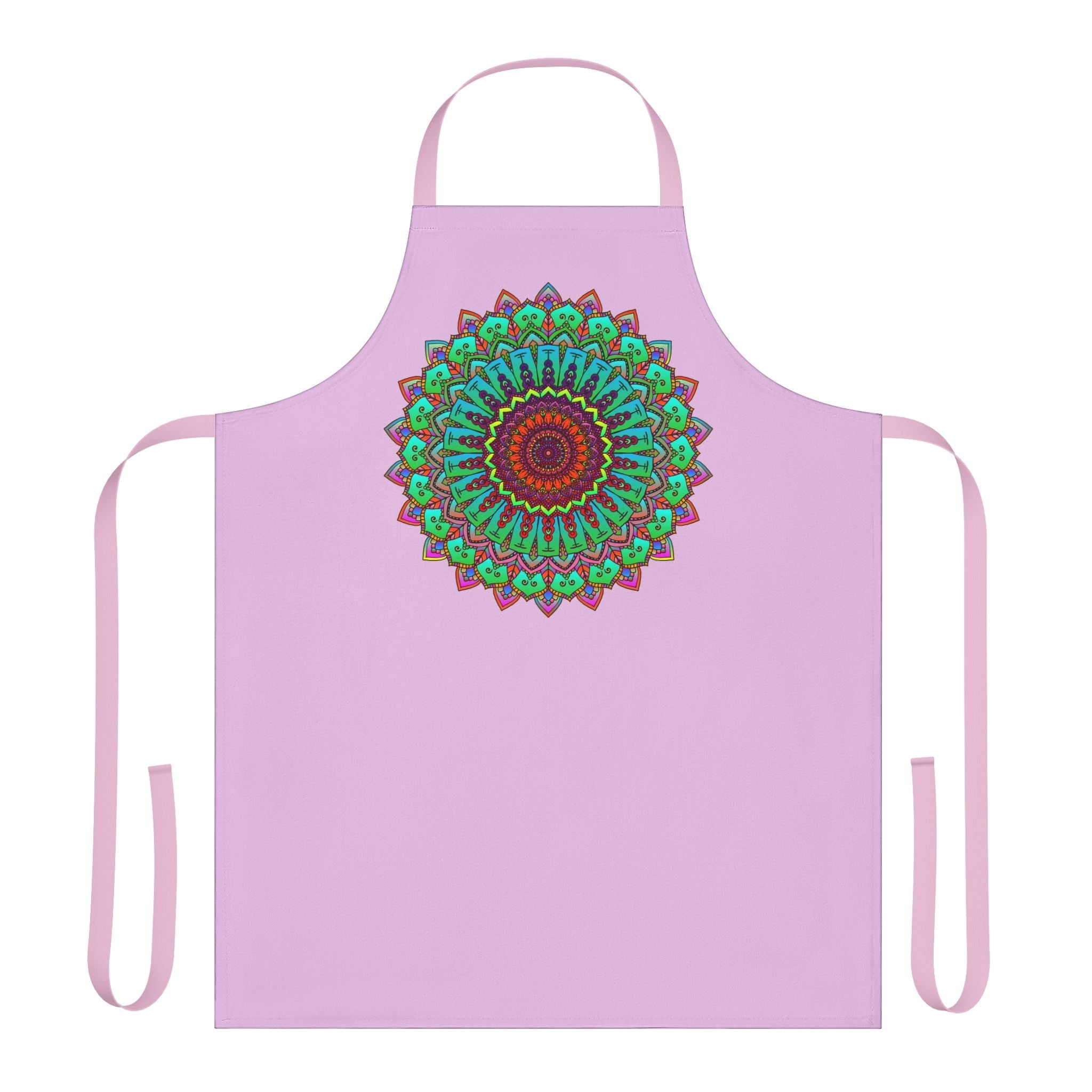 Lilac Mandala Apron - Hand Drawn Art All Over Prints - Blululi
