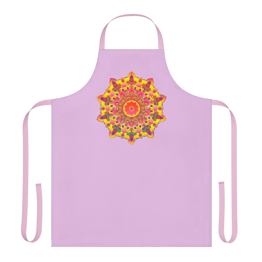 Lilac Mandala Apron - Hand - Drawn Art All Over Prints - Blululi