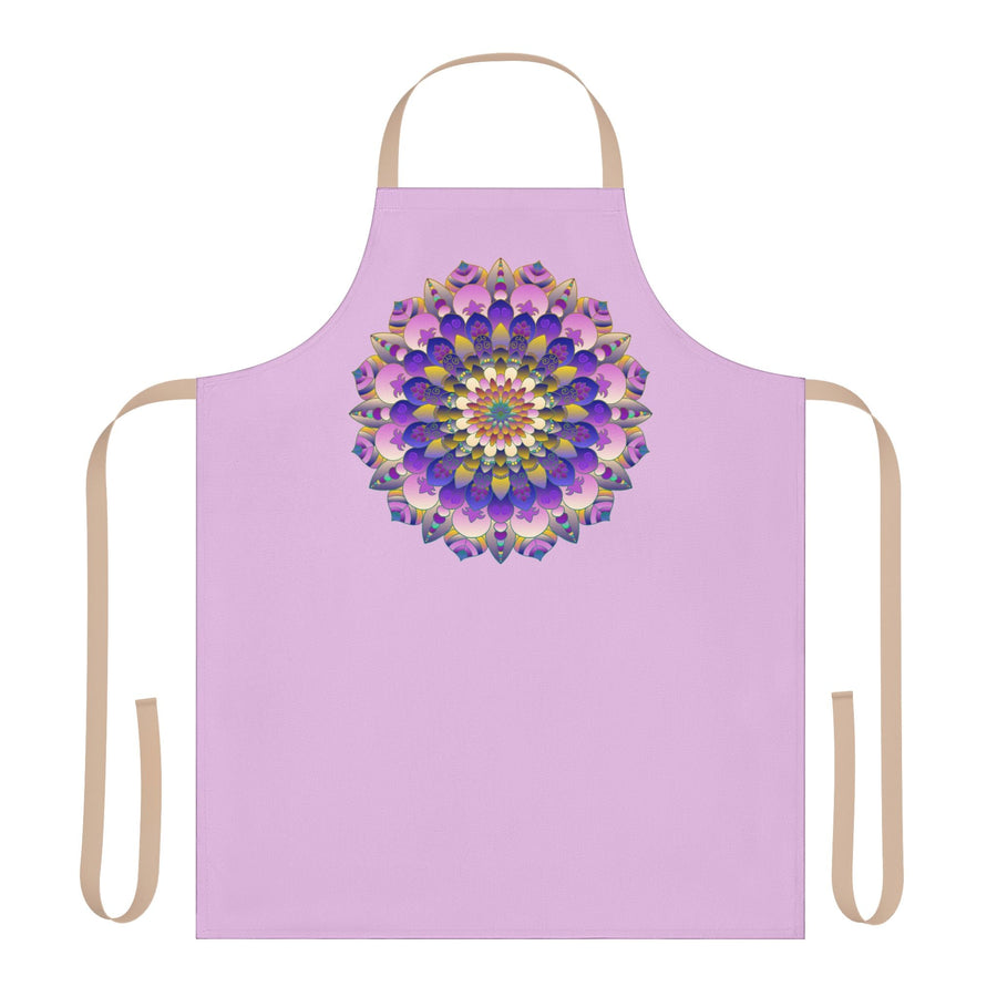 Lilac Mandala Apron - Hand - Drawn Art All Over Prints - Blululi