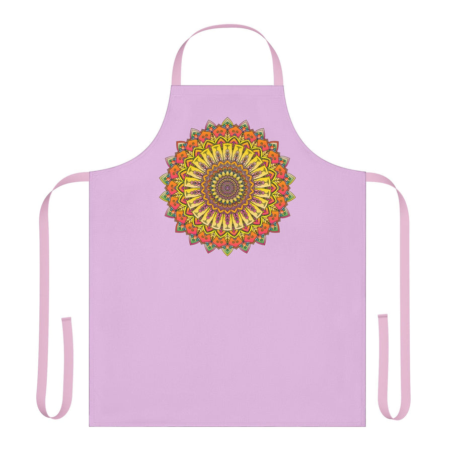 Lilac Mandala Apron - Hand Drawn Art All Over Prints - Blululi