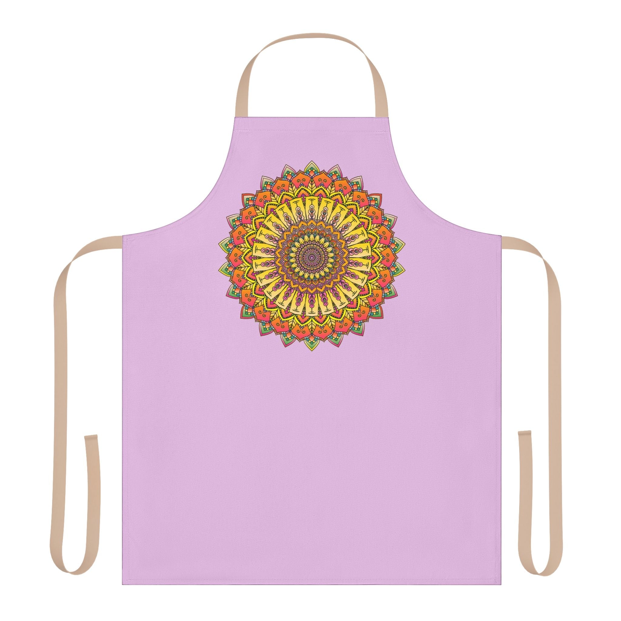 Lilac Mandala Apron - Hand Drawn Art All Over Prints - Blululi
