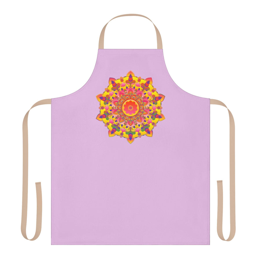 Lilac Mandala Apron - Hand - Drawn Art All Over Prints - Blululi