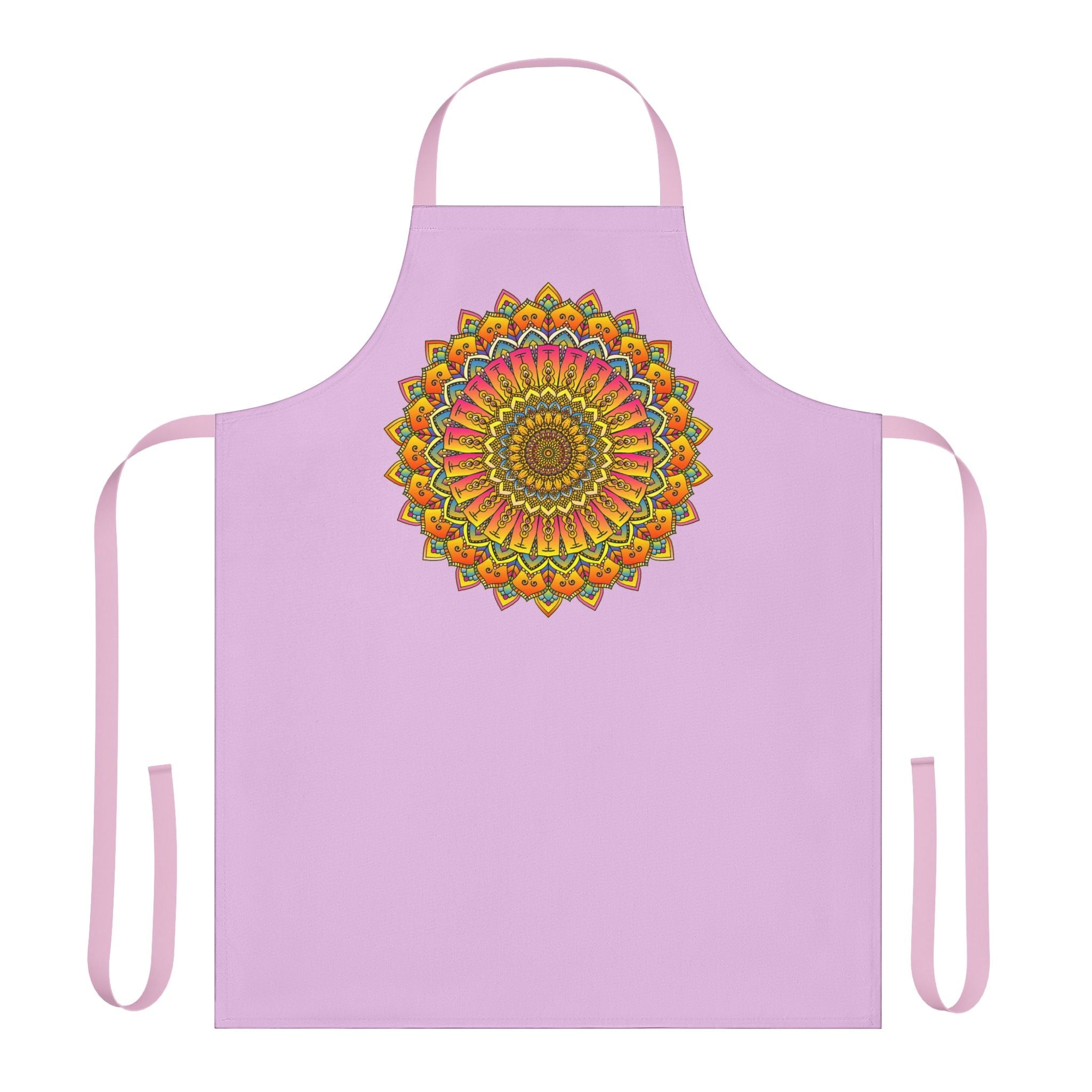 Lilac Mandala Apron - Hand Drawn Art All Over Prints - Blululi