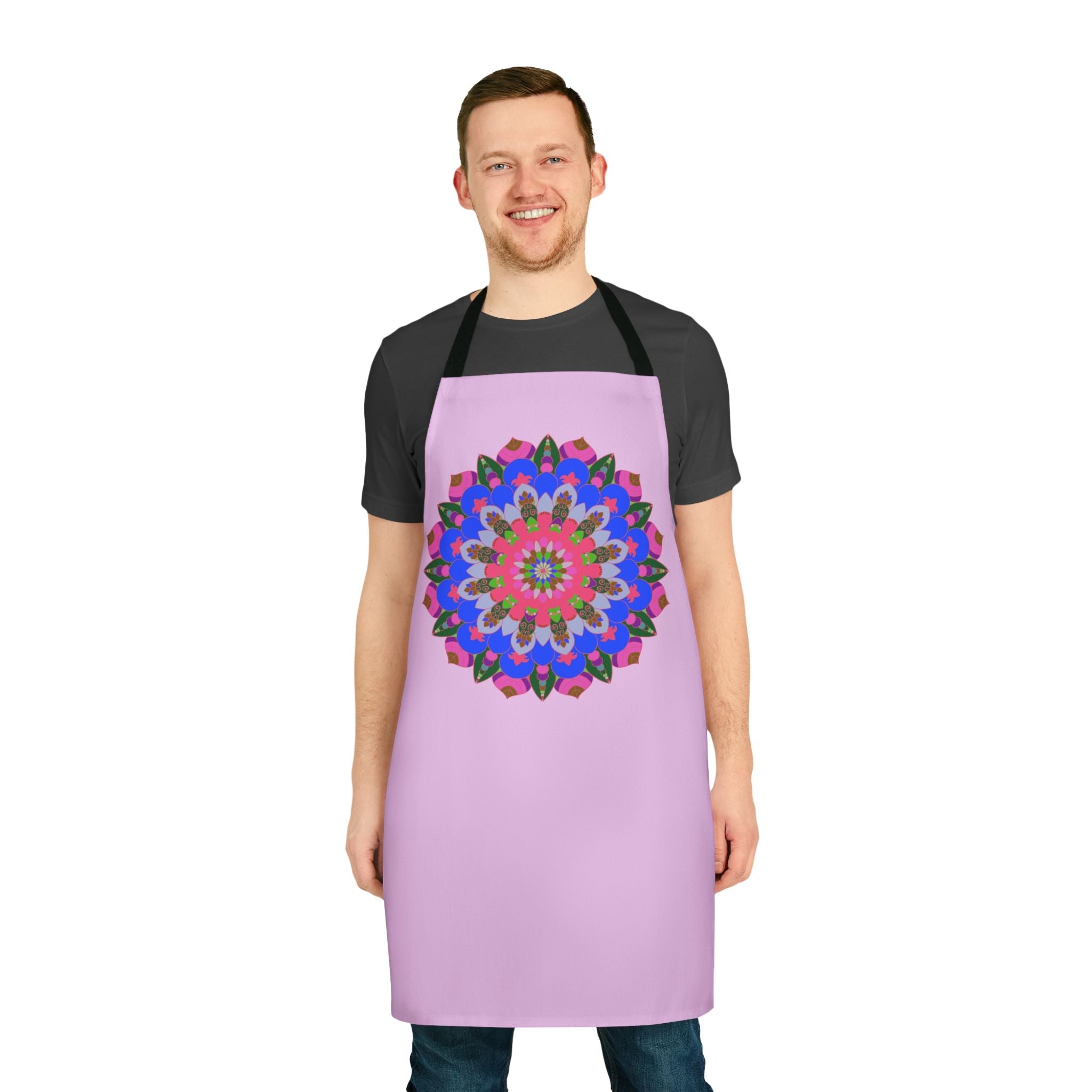 Lilac Mandala Apron - Hand Drawn Art All Over Prints - Blululi
