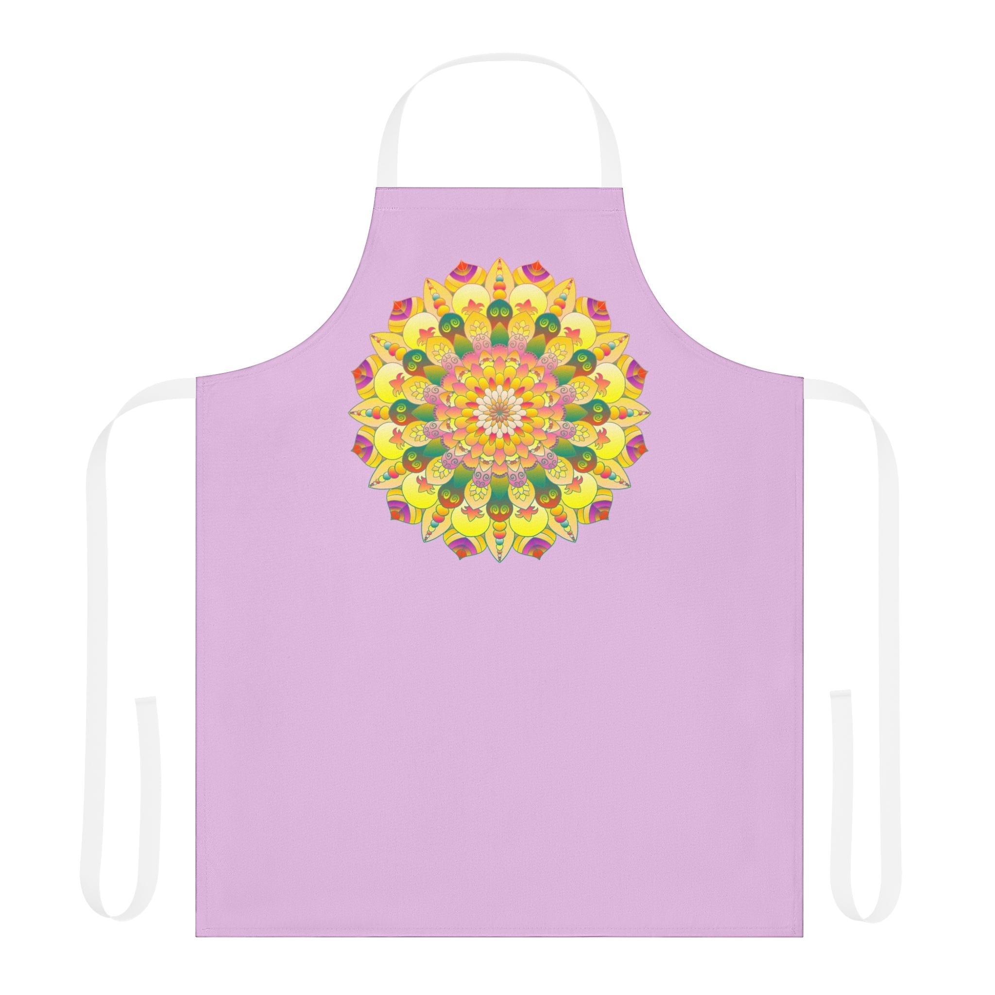 Lilac Mandala Apron - Hand Drawn Art All Over Prints - Blululi