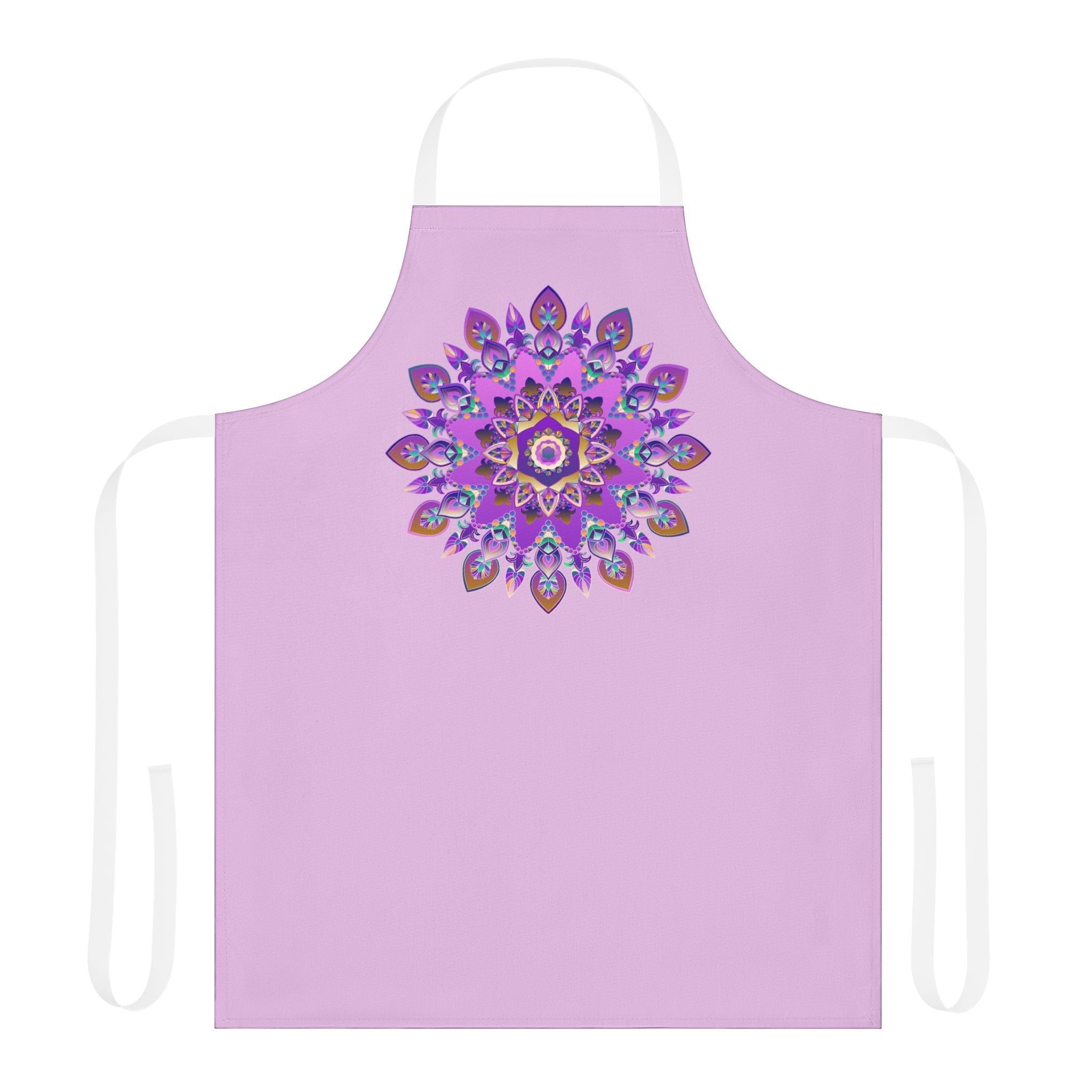 Lilac Mandala Apron - Hand Drawn Art All Over Prints - Blululi