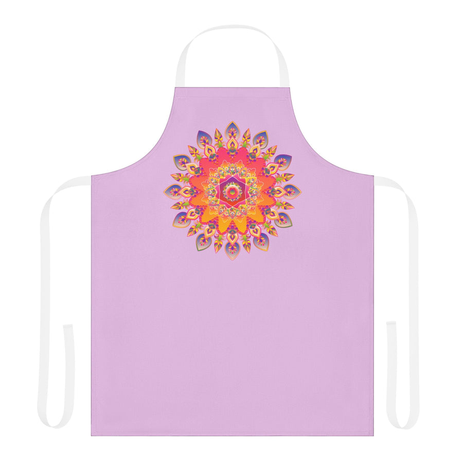 Lilac Mandala Apron - Hand Drawn Art All Over Prints - Blululi