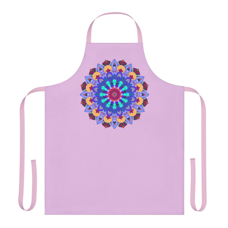 Lilac Mandala Apron - Hand - Drawn Art All Over Prints - Blululi